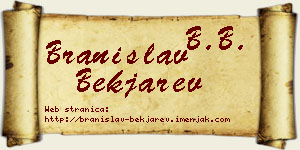 Branislav Bekjarev vizit kartica